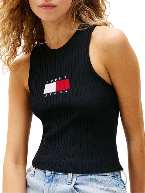 Canotta nera in viscosa Tommy Jeans | DW0DW20975BDS